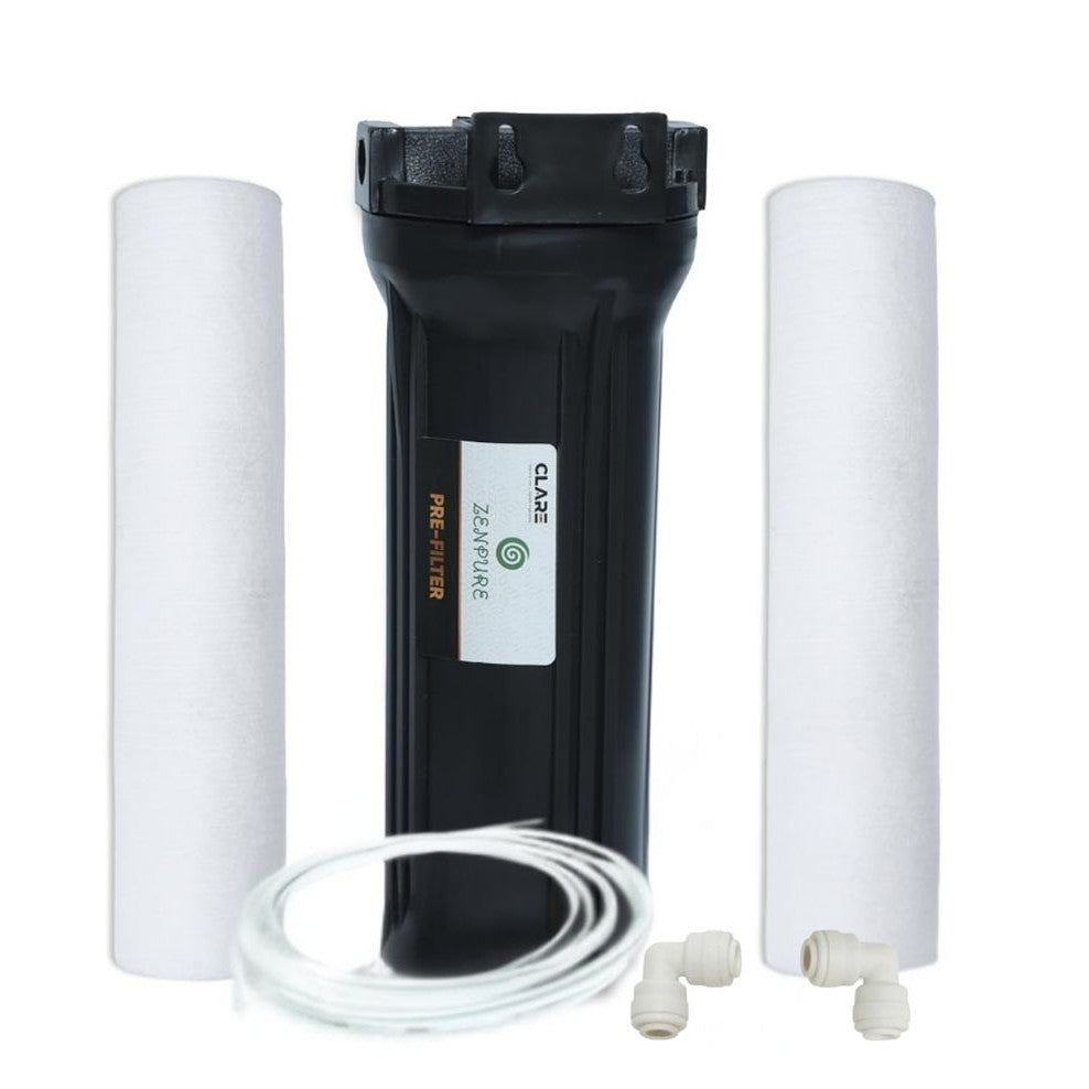 Zenpure Pre Filter Housing Kit with 2 Spun Filter Suitable for All Kind of RO/UV/UF + 1 Tap Water Purifier + 2 ON/Off Tap + Pipe