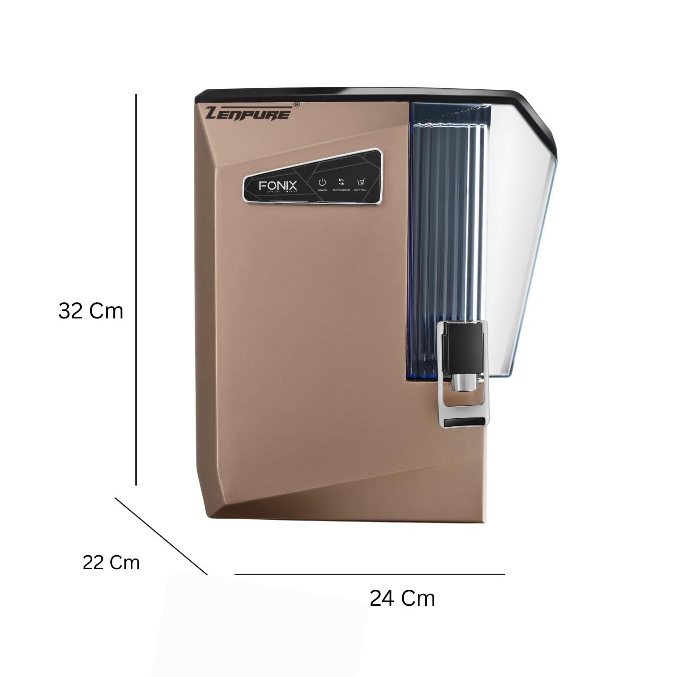 Zenpure Aqua Fonix RO+UV+UF+Copper Alkaline Water Purifier | 12L Tank | Multi-Stage Purification for Home & Kitchen | With 5years warranty