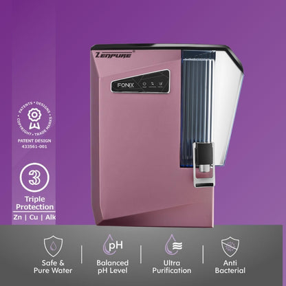 Zenpure Aqua Fonix RO+UV+UF+Copper Alkaline Water Purifier | 12L Tank | Multi-Stage Purification for Home & Kitchen | With 5years warranty