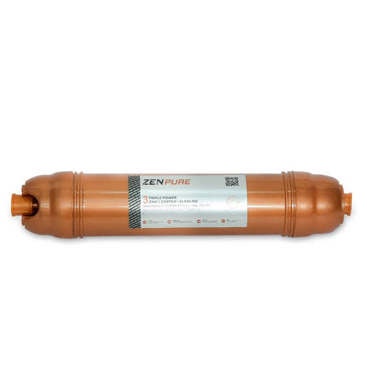 ZENPURE 3 in One Triple Power Zinc | Copper | Alkaline Filter Cartridge Suitable for All Type of Water Purifier